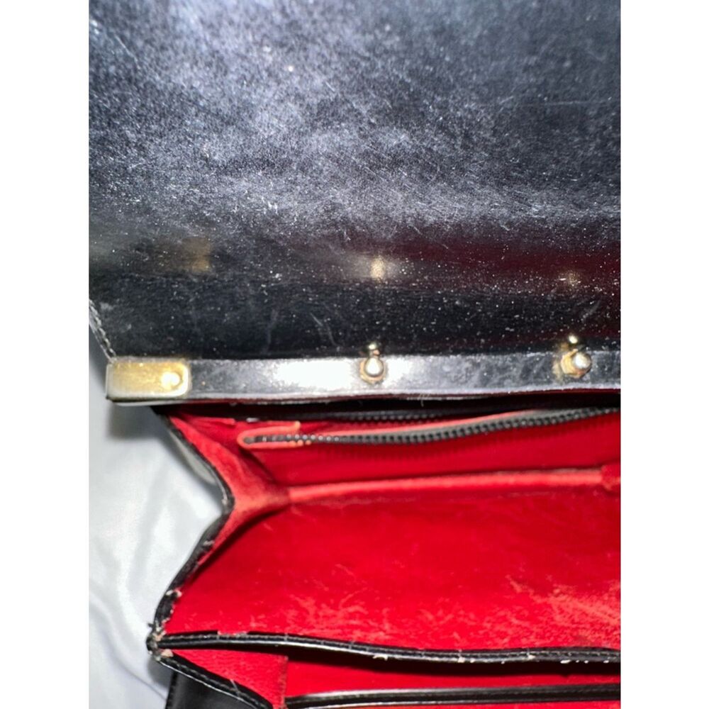 Gucci Black Patent Shoulder Bag with Bamboo Accent - Picture 11 of 14